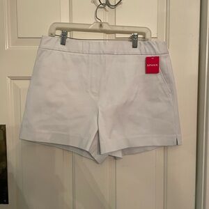 SPANX High Waist White Shorts Crisp Tailored Fit